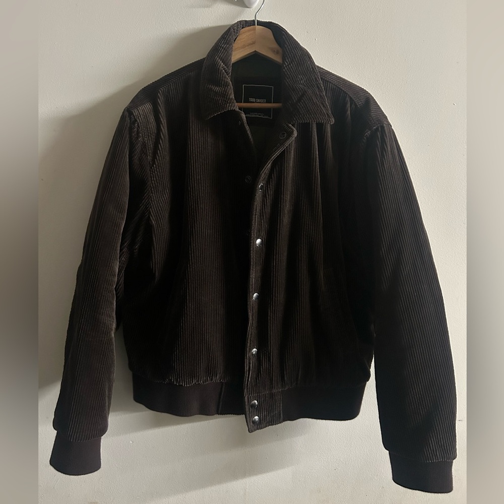 Todd Snyder Corduroy Varsity Jacket- Chocolate, Small